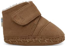 Toffee Microfiber Tiny Toms Cuna Crib Shoes