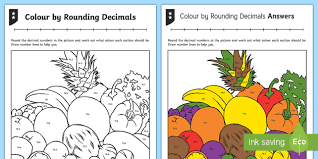 Color in this picture of an the calculator and others with our library of online coloring pages. Colour By Rounding Decimals Differentiated Worksheet Worksheets