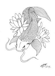 Black And White Koi Fish And Lotus Flower Tattoo Koi Carp Lotus Hand Embroidery Lotus Tattoo Design Fish Drawings Drawings
