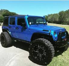 Black And Blue Wheels For Jeep Wrangler Blue 4 Door Soft Top With Black Wheels To Match Dream Cars Jeep Blue Jeep Wrangler Blue Jeep
