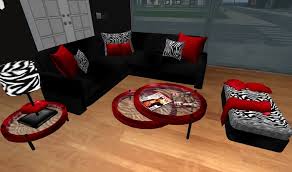 Boraam manufactures a wide range of quality furniture that includes bar stools, pub tables, baker's racks, dining sets, office, and more. Second Life Marketplace Modern Red Black And Zebra Print Living Room Set