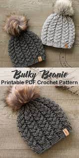 Make A Cozy Hat Winter Hat Crochet Pattern Bulky Yarn Crochet Crochet Beanie Pattern