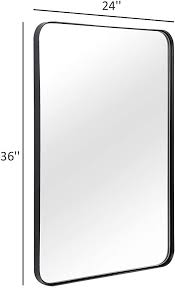 Amazon Com Andy Star Wall Mirror For Bathroom 24x36 Inch Black Bathroom Mirror Stainless Stee Black Bathroom Mirrors Mirror Wall Bathroom Black Mirror Frame