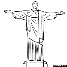 Famous Places And Landmarks Coloring Pages Page 1 Christ The Redeemer Christ The Redeemer Statue Coloring Pages