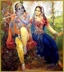 Image result for Krishna radha on the bank of river yamuna