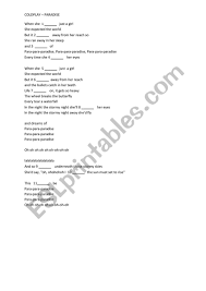 Past Simple Practice With Song Lyrics Esl Worksheet By Magkop