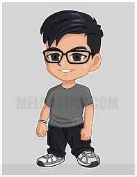Chibi Cartoons Unique Gift Idea Cute Cartoon Boy Caricature Cartoon Boy
