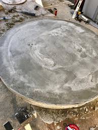 How To Make A Round Concrete Table Top Concrete Table Top Outdoor Table Tops Round Concrete Dining Table