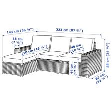 Kivik causeuse+méridienne ikea kivik, collection salon offrant des sièges profonds et moelleux de. Solleron 3 Seat Modular Sofa Outdoor With Footstool Dark Gray Froson Duvholmen Beige Ikea