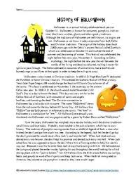Looking For A Quick Easy And Interesting Activity Related To Halloween This Is A One Halloween Worksheets Halloween History Reading Comprehension Worksheets