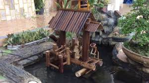 Membuat Kincir Air Dari Bambu Untuk Hiasan Kolam Kolam Bambu Taman