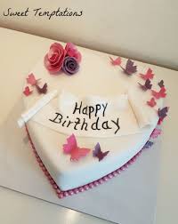 Birthday Simple Heart Shape Cake Design Heart Cake Birthday Cake In Heart Shape With Butterflies And Simple Roses Backen