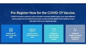 Who is administering the vaccines? Florida Launches Statewide Covid 19 Vaccine Pre Registration Website