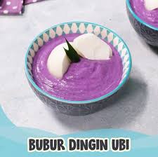 Tidak hanya guna keledek ungu, bahan lain seperti tepung ubi juga turut dipakai untuk menambah tekstur kenyal. Bubur Ubi Keledek Ungu Hybrid Art