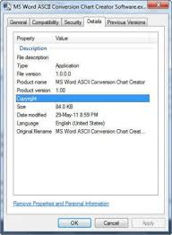 Ms Word Ascii Conversion Chart Creator Software Informer
