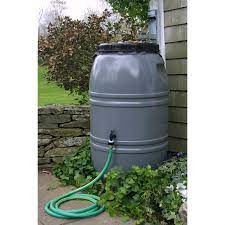 This black, plastic bucket holds up to a 9 in. Grey 60 Gallon Rain Barrel With Lid In Hdpe Food Grade Plastic Resin Fastfurnishings Com