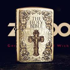 Etched Brass Armor 5 Sides Holy Bible Zippo Lighter Zippo Lighter Engraved Zippo Zippo