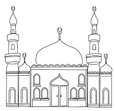 1406, dari jabir bin 'abdillah. Masjid Coloring Page