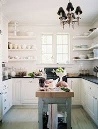 Kitchen Open Floating Shelves White Cabinets Soapstone Countertops Soapstone Apron Sink Subway Tiles Bac Open Kitchen Shelves Home Kitchens Kitchen Trends
