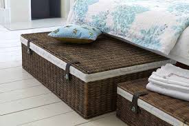 Amazon De Unterbettkommode Rattan Gefuttert Unterbettkommode Bett Mit Aufbewahrung Bett Lagerung