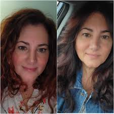 Vibrant red hair color and haircut