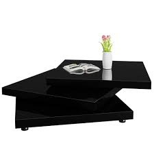 The most common modern black coffee table material is wood. Deuba Coffee Table High Gloss Modern Black White 3 Tier Rotatable Rectangle Design Style Living Room Home Furniture Tea Buy Online In Mongolia At Mongolia Desertcart Com Productid 54954904
