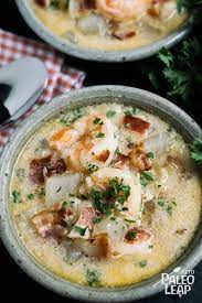 Keto Seafood Chowder Paleo Leap Recipe Chowder Recipes Seafood Recipes Chowder Recipes