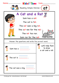 All of our reading comprehensive worksheets are free. Kindergarten Worksheets At Word Family Reading Comprehension