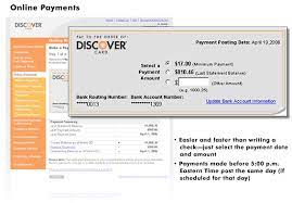 If you prefer to pay your bill by mail, you can send your payment to discover financial services, p.o. Discover Card Look Inside Online Payments
