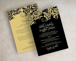 Floral black and gold wedding invitation design. Wedding Invitations Gold And Black Wedding Dress And Planner Online