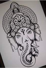 Artistic Ganpati Photo Black And White Pin By Jasmine Lewis On Taruagens Ganesha Drawing Ganesha Tattoo Elephant Tattoos
