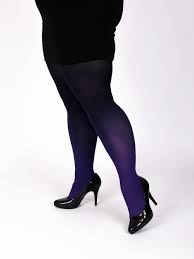 plus size purple black tights