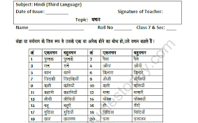 cbse class 7 hindi number worksheet