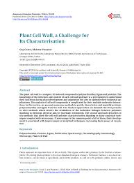It is published by the american society of plant biologists. Pdf Plant Cell Wall A Challenge For Its Characterisation