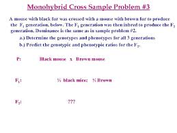 Monhybrid mice assignment biology : Mendelian Genetics Inheritance Lecture Notes Biol 100