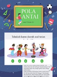 Tari adalah pertunjukan yang bermaksud menyampaikan suatu pesan tanpa kata, hanya melalui mimik, gerak, lagu, dan tata busana. Pola Lantai