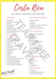 The Ultimate Costa Rica Packing List Costa Rica Costa Rica Travel Packing List