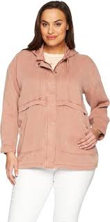 Lucky Brand Womens Plus Size Hooded Jacket Blush 1x