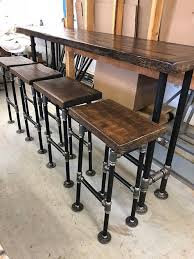 Rustic Reclaimed Wood Industrial Bar Sofa Table Man Cafe Etsy Wood Bar Table Reclaimed Wood Console Table Reclaimed Wood Table