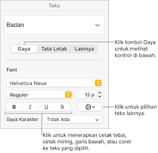 Menambahkan Cetak Tebal Miring Garis Bawah Dan Coret Ke Teks Di Pages Di Mac Apple Support