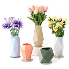 Amazon Com Geometric Silicone Flower Vase Set For Children Flower Arrangement Elegant Decorative Flower Vase Fo Flower Vases Decoration Flower Vases Vase Set