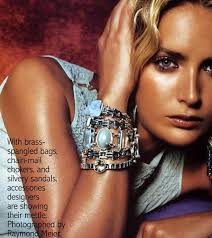Georgina Grenville wearing Stephen Dweck bracelets for Vogue magazine in  2000.