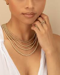 GOLD BEADED NECKLACE • Dainty Necklace for Layering • Water Resistant •  Sterling Silver Rose Gold • Bridesmaid Gift Bridal Jewelry • NEBP2AB