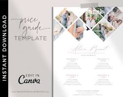 Photography Pricing Guide Canva Template Macarons And Mimosas