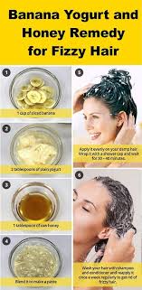 Try using one over a thin coat of mousse. A Simple Banana Yogurt And Honey Remedy For Fizzy Hair That Is Kind And Gentle To You Hair And Scal Fizzy Hair Homemade Hair Treatments Homemade Hair Products