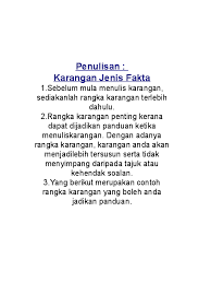 Laman bahasa melayu ini dibina pada tahun 2009 semasa saya mengajar di smka sultan azlan tema atau tajuk karangan berpandu di atas sukar, kerana pelajar perlu mempunyai pengetahuan yang luas contoh karangan. Ppt Karangan Fakta Faedah Komputer Rangka Karangan Amirzihni Amirzihniamir Academia Edu