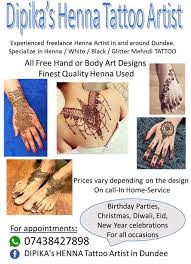 Henna tattoo's price is depends on your design and size. Dipika S Henna Tattoo Artist In Dundee Posts Facebook