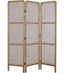 Sélection garantie.paravent relooké, 3 panneaux tissu coton toile de lin, bois noir, h 1m70, panneau 40cm de large. Paravent 3 Panneaux Marron Et Blanc Wadiga Com