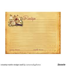 Country Rustic Recipe Card Zazzle Com Recipe Cards Template Rustic Recipe Cards Rustic Recipes