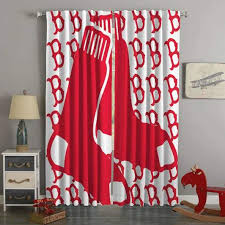 3d Printed Boston Red Sox Style Custom Living Room Curtains